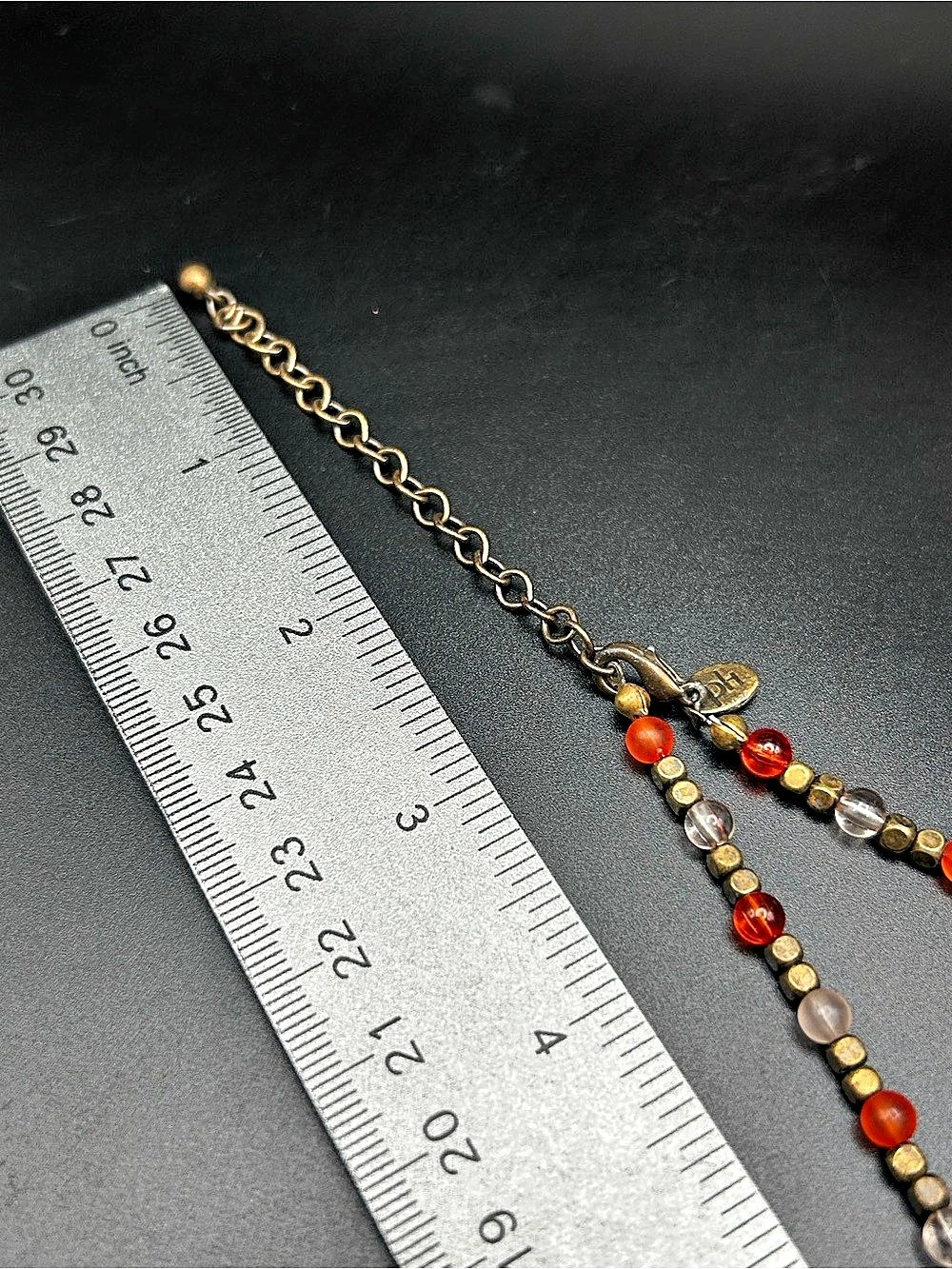 Pilgrim Beaded Necklace in Red & Gold - Picture 5 of 5